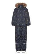 Snow Suit Aop Outerwear Coveralls Snow-ski Coveralls & Sets Navy Minymo