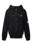 Zip Sweat Cardigan W/Label Tops Sweatshirts & Hoodies Hoodies Black Hound