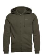 Bhdownton Zipthrough Tops Sweatshirts & Hoodies Hoodies Khaki Green Blend