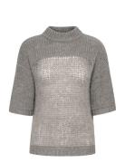 Lingomw Knit Blouse Ss Tops Knitwear Jumpers Grey My Essential Wardrobe