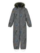 Nmmsnow10 Suit Aop Fo Noos Outerwear Coveralls Snow-ski Coveralls & Sets Grey Name It