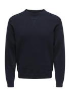 Onspin Reg 12 Crew Knit Tops Sweatshirts & Hoodies Sweatshirts Navy ONLY & SONS