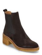 Booties - Flat - With Elastic Shoes Boots Ankle Boots Ankle Boots With Heel Brown ANGULUS