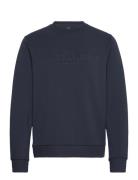 Hs Embossed Crew Tops Sweatshirts & Hoodies Sweatshirts Navy Hackett London