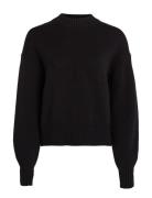 Ck Intarsia Loose Sweater Tops Knitwear Jumpers Black Calvin Klein Jeans