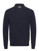 Eco Wool Tristan Knit Tops Knitwear Long Sleeve Knitted Polos Navy Mads Nørgaard