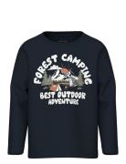 Nmmvux Ls Top Tops T-shirts Long-sleeved T-Skjorte Navy Name It