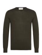 Bs Uranus Regular Fit Knitwear Tops Knitwear V-necks Khaki Green Bruun & Stengade