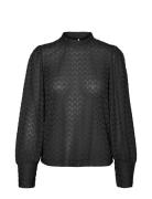 Vmbecca Ls High Neck Lace Top Jrs Noos Tops Blouses Long-sleeved Black Vero Moda