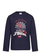 Tshirt Tops T-shirts Long-sleeved T-Skjorte Navy Spider-man