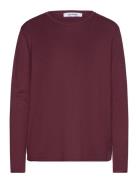 Srmarla O-Neck Roll Edge Knit Tops Knitwear Jumpers Burgundy Soft Rebels