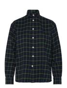 Relaxed Fit Plaid Cotton Shirt Tops Shirts Long-sleeved Navy Polo Ralph Lauren