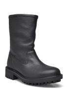 Flat Biker Boot Lth Shoes Boots Ankle Boots Ankle Boots Flat Heel Black Calvin Klein