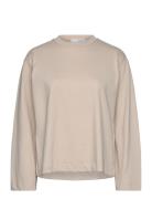 Slfelisa Ls Boxy Tee D2 Tops T-shirts & Tops Long-sleeved Beige Selected Femme