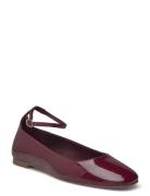 Patent Leather-Effect Ballet Flats Ballerinasko Ballerinaer Burgundy Mango