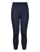 Merino Classic Rib Leggings W. Drawstrings Bottoms Leggings Navy Copenhagen Colors