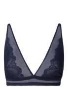 Lace Mesh Plunge Bralette Lingerie Bras & Tops Soft Bras Bralette Navy Understatement Underwear