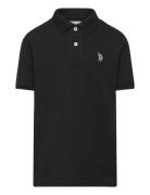 Dhm Pique Polo Tops T-shirts Polo Shirts Short-sleeved Polo Shirts Black U.S. Polo Assn.