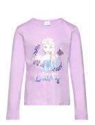 Tshirt Tops T-shirts Long-sleeved T-Skjorte Purple Frost