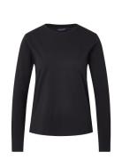 Micaela Long Sleeve Tee Tops T-shirts & Tops Long-sleeved Black Lexington Clothing