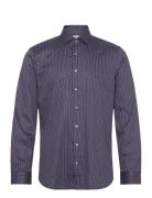 Empire Stripe Print Slim Shirt Tops Shirts Business Blue Michael Kors