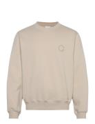 Orbit Emb Sweater Tops Sweatshirts & Hoodies Sweatshirts Beige Daily Paper