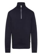 Jprblamilano Stitch Knit Half Zip Jnr Tops Knitwear Pullovers Navy Jack & J S