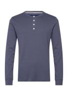 Solid Gradad W Contrast Fabric L/S Tops T-Langærmet Skjorte Blue Lindbergh