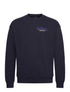 Front Back Artwork Sweatshirt Tops Sweatshirts & Hoodies Sweatshirts Navy Scotch & Soda