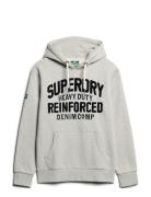 Embroider Script Graphic Hood Tops Sweatshirts & Hoodies Hoodies Grey Superdry