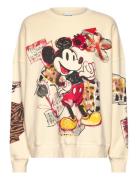 Sw Mickeyover Tops Sweatshirts & Hoodies Sweatshirts Cream Desigual