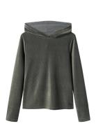 Nkforinge Ls Slim Vel Top Wh Tops Sweatshirts & Hoodies Hoodies Silver Name It