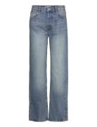 Medium-Rise Straight Jeans With Slits Bottoms Jeans Straight-regular Blue Mango