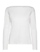 Long-Sleeved Boat-Neck T-Shirt Tops T-shirts & Tops Long-sleeved White Mango