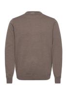 100 % Merino Crew Neck Knit Tops Knitwear Round Necks Brown Lindbergh Black