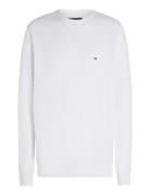 Essential Fleece Crewneck Tops Sweatshirts & Hoodies Sweatshirts White Tommy Hilfiger