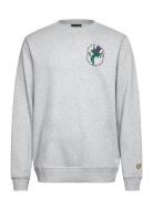 Thistle Flora Printed Crew Neck Sweatshirt Tops Sweatshirts & Hoodies Sweatshirts Grey Lyle & Scott