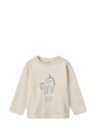 Ullrik Placement Longsleeve T-Shirt Tops T-shirts Long-sleeved T-Skjorte Beige Liewood