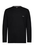 Waffle Ls-Shirt Tops T-Langærmet Skjorte Black BOSS