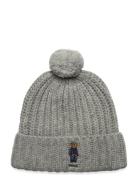 Polo Bear Rib Pom-Pom Beanie Hat Accessories Headwear Beanies Grey Polo Ralph Lauren