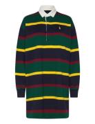 Striped Cotton Jersey Rugby Dress Knælang Kjole Green Polo Ralph Lauren