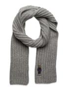 Polo Bear Rib-Knit Scarf Accessories Scarves Winter Scarves Grey Polo Ralph Lauren