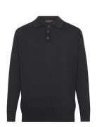 Inancona Polo Tops Polos Long-sleeved Black INDICODE