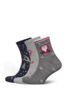 Pcjingle Glitter Socks 3-Pack Bc Lingerie Socks Regular Socks Grey Pieces