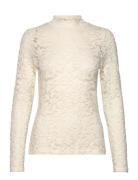 Long Sleeve Turtleneck T-Shirt Tops T-shirts & Tops Long-sleeved Cream Rosemunde