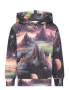 Sweatshirt Hood Space Landscap Tops Sweatshirts & Hoodies Hoodies Multi/patterned Lindex