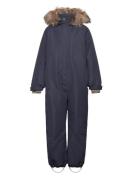 Snowsuit W. Fake Fur Outerwear Coveralls Snow-ski Coveralls & Sets Navy En Fant