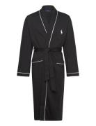 Cotton-Blend Jersey Robe Morgenkåbe Badekåbe Black Polo Ralph Lauren Underwear