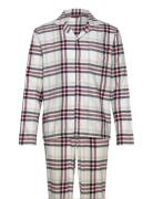 Ls Flannel Pj Shirt Set Pyjamas Nattøj Beige Tommy Hilfiger