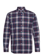 Flex Poplin Tommy Tartan Rf Shrt Tops Shirts Casual Navy Tommy Hilfiger